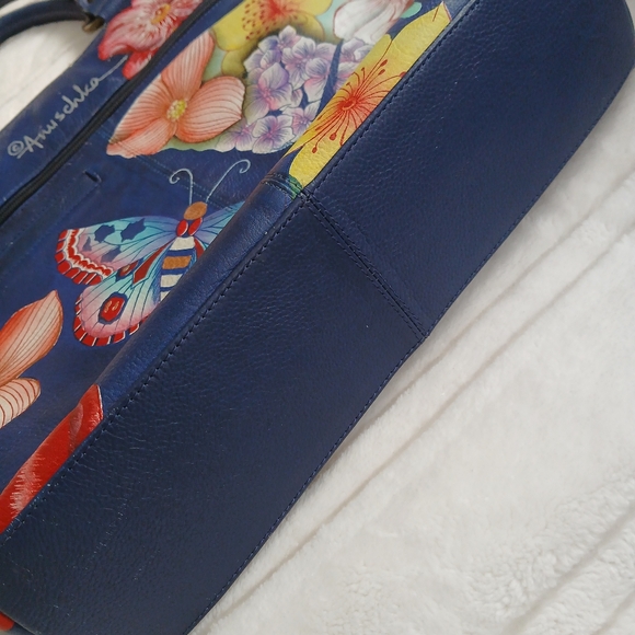 ANUSCHKA BOHEMIAN ARTSY BUTTERFLY SIGNATURE SHOULDER HANDBAG - Picture 16 of 17